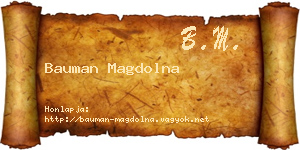 Bauman Magdolna névjegykártya